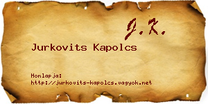 Jurkovits Kapolcs névjegykártya